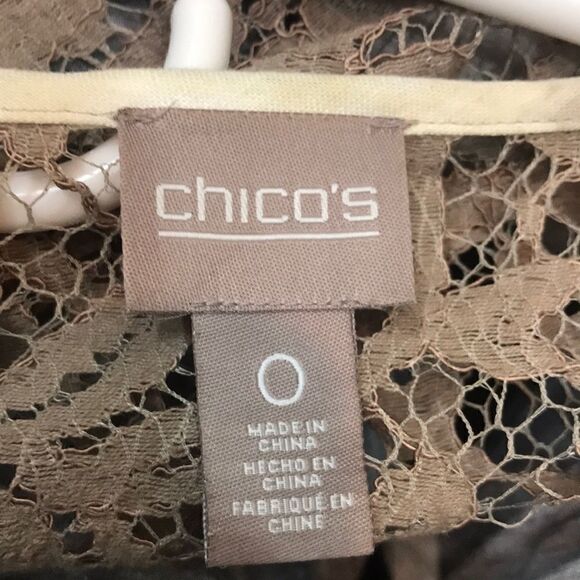 Chico’s linen blend Tye dye lace back jacket.  Chico’s Sz 0 - Picture 4 of 5